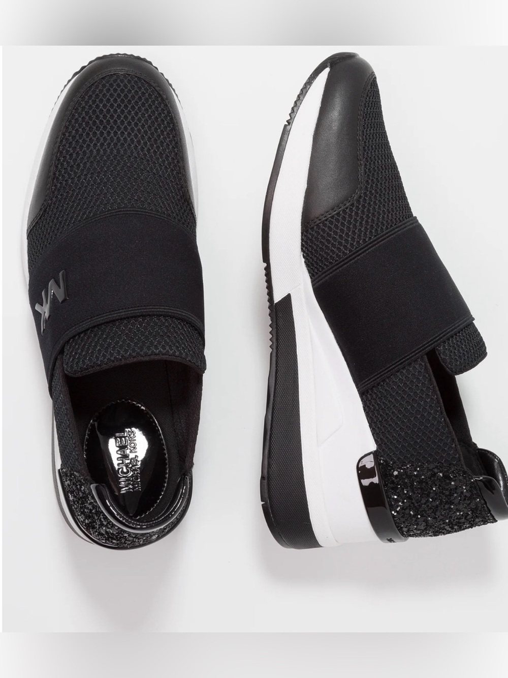 Michael Kors Felix trainer Black Slip-On Espadrille Sneakers wedge size 6